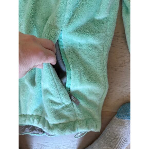 Free country fleece zip up sweatshirt in light blue/green jacket soft warm wintr - Picture 4 of 6